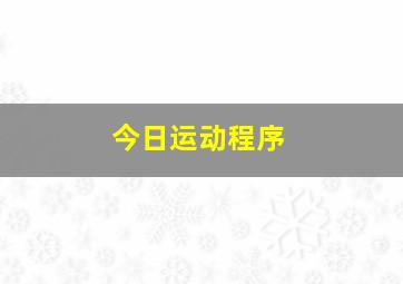 今日运动程序