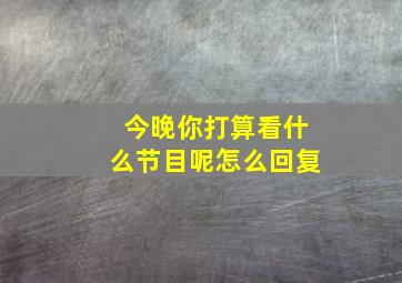 今晚你打算看什么节目呢怎么回复