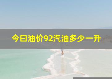 今曰油价92汽油多少一升