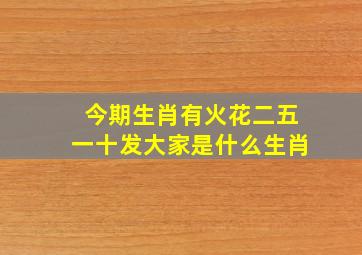 今期生肖有火花二五一十发大家是什么生肖