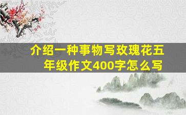 介绍一种事物写玫瑰花五年级作文400字怎么写