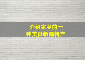 介绍家乡的一种美食新疆特产