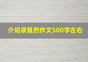 介绍袋鼠的作文500字左右