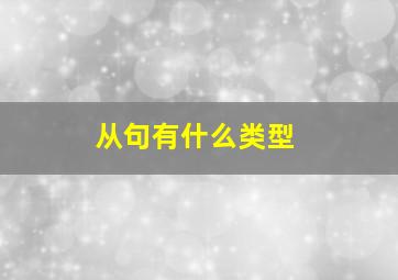 从句有什么类型