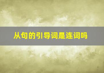 从句的引导词是连词吗