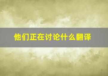 他们正在讨论什么翻译