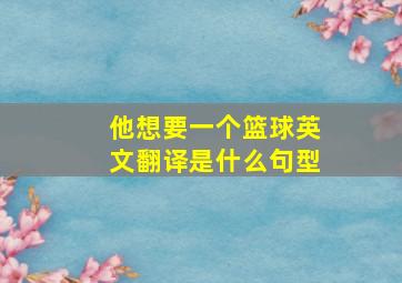 他想要一个篮球英文翻译是什么句型