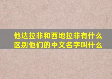 他达拉非和西地拉非有什么区别他们的中文名字叫什么