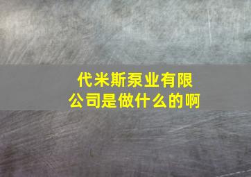 代米斯泵业有限公司是做什么的啊