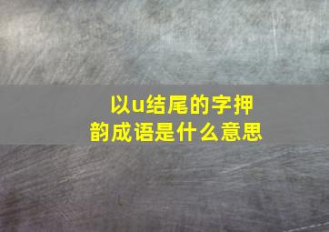 以u结尾的字押韵成语是什么意思