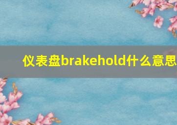 仪表盘brakehold什么意思