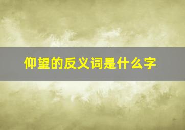 仰望的反义词是什么字