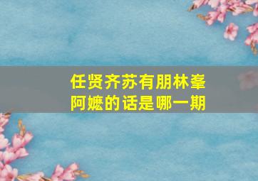 任贤齐苏有朋林峯阿嬷的话是哪一期