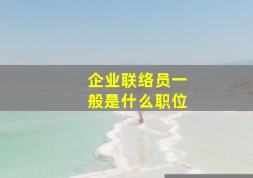 企业联络员一般是什么职位