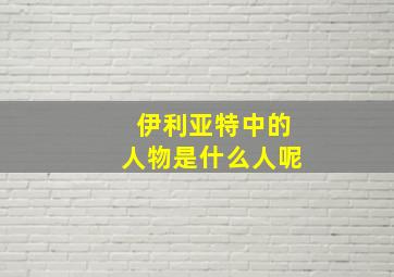 伊利亚特中的人物是什么人呢