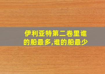 伊利亚特第二卷里谁的船最多,谁的船最少