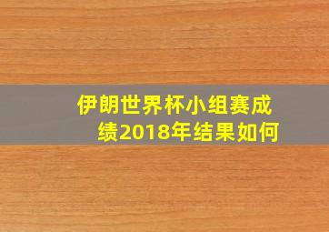 伊朗世界杯小组赛成绩2018年结果如何