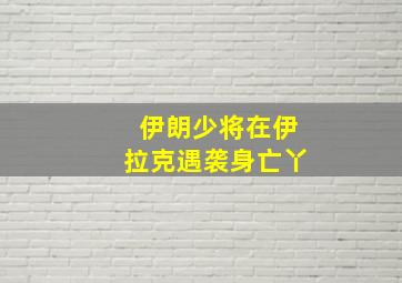 伊朗少将在伊拉克遇袭身亡丫