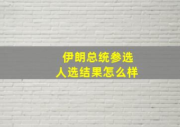 伊朗总统参选人选结果怎么样