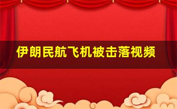 伊朗民航飞机被击落视频