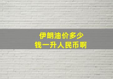 伊朗油价多少钱一升人民币啊