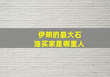 伊朗的最大石油买家是哪里人