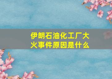 伊朗石油化工厂大火事件原因是什么