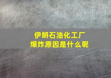 伊朗石油化工厂爆炸原因是什么呢