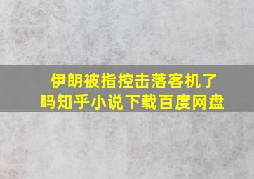 伊朗被指控击落客机了吗知乎小说下载百度网盘