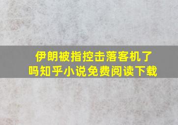 伊朗被指控击落客机了吗知乎小说免费阅读下载