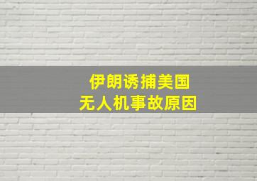 伊朗诱捕美国无人机事故原因