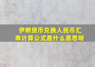 伊朗货币兑换人民币汇率计算公式是什么意思呀