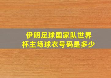 伊朗足球国家队世界杯主场球衣号码是多少