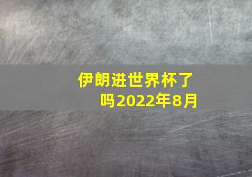 伊朗进世界杯了吗2022年8月