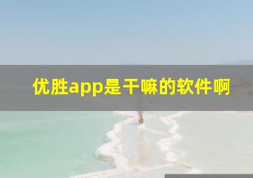 优胜app是干嘛的软件啊