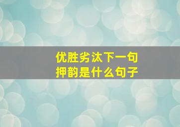 优胜劣汰下一句押韵是什么句子