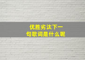 优胜劣汰下一句歌词是什么呢