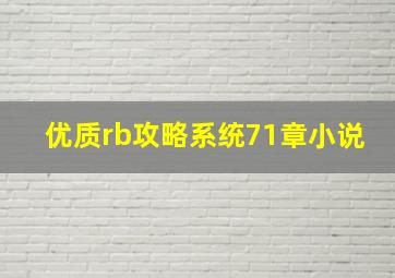 优质rb攻略系统71章小说