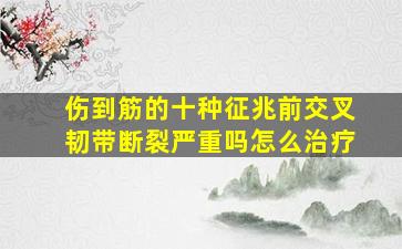 伤到筋的十种征兆前交叉韧带断裂严重吗怎么治疗