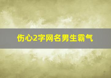 伤心2字网名男生霸气