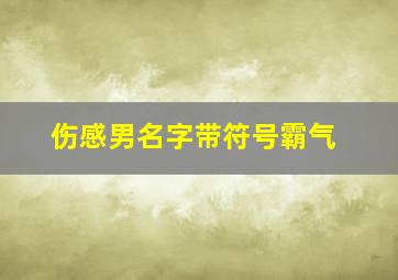 伤感男名字带符号霸气