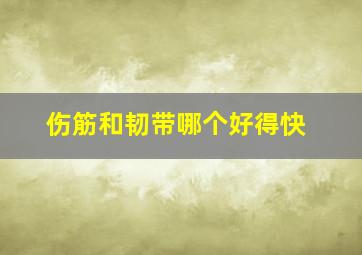 伤筋和韧带哪个好得快