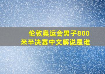 伦敦奥运会男子800米半决赛中文解说是谁