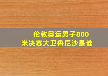 伦敦奥运男子800米决赛大卫鲁尼沙是谁