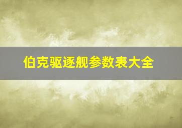 伯克驱逐舰参数表大全