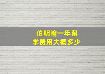 伯明翰一年留学费用大概多少