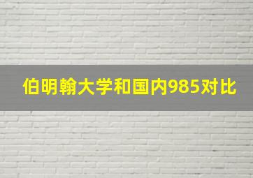 伯明翰大学和国内985对比