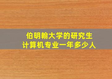 伯明翰大学的研究生计算机专业一年多少人