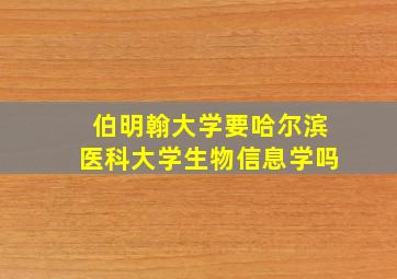 伯明翰大学要哈尔滨医科大学生物信息学吗