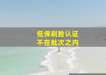 低保刷脸认证不在批次之内